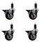 Service Caster 3.5'' Maroon Poly Swivel 1-1/4'' Expanding Stem Caster Set with Brake, 4PK SCC-EX20S3514-PPUB-MRN-PLB-114-4 - alternate 1